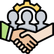 Operations management icon with workflow optimization